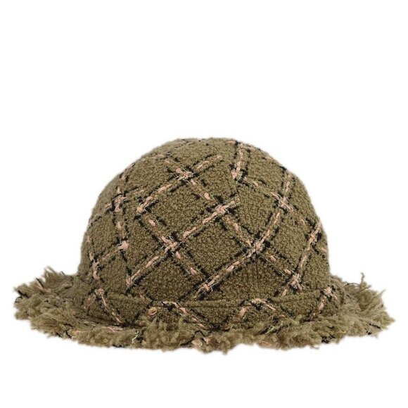 Chanel Tweed Hat #57 Gray Small Good - Picture 1 of 13